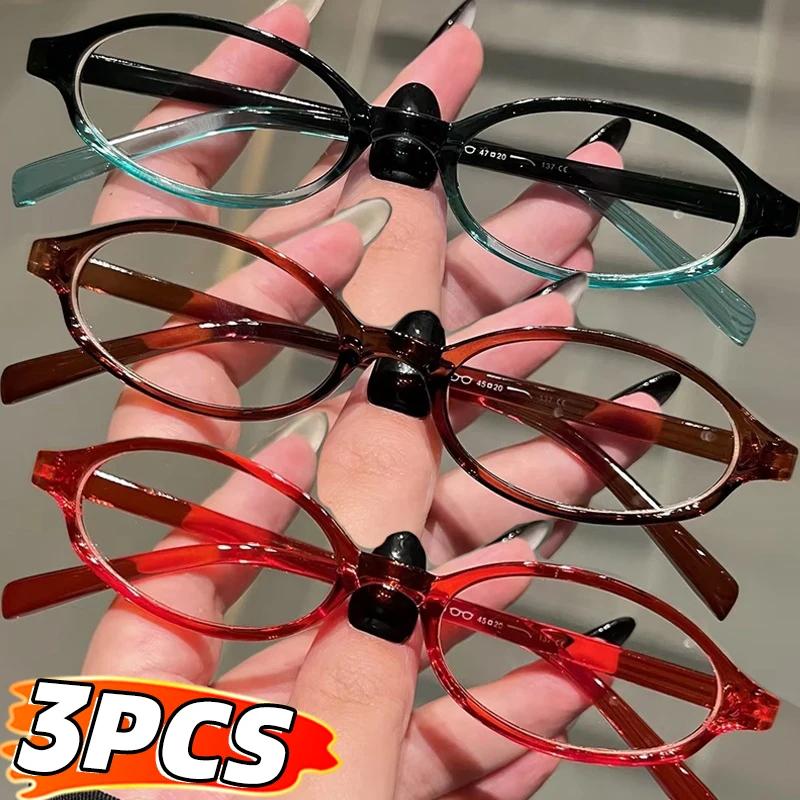 Y2K Retro Oval Frame Anti-Blue Light Óculos Doce Cool Girls Óculos Pretos Vintage Simples Mulheres Óculos de Proteção Ocular