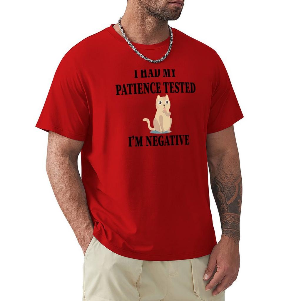 My Patience Tested I'M Negative T-Shirt Graphics Plus Size Clothes Aesthetic Clothes Baggy Shirts T Shirts For Men