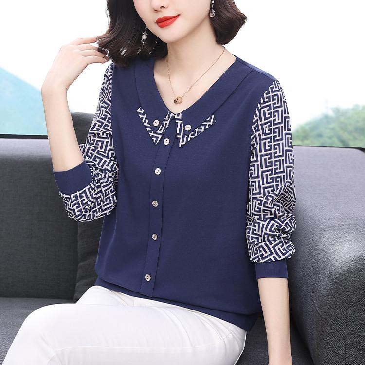 

Женская футболка 4XL Mother s Dressed весной и осенью, новые футболки с длинными рукавами, высококачественный дизайн, свободные и облегающие 4XL королевский синий