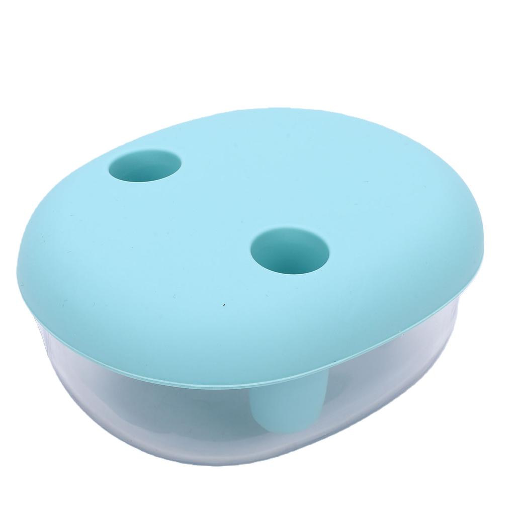 2-in-1 Snack Fingerbehälter Silikon Fingerdeckel Tragbar Auslaufsicher Freihändig Snackbehälter Blau