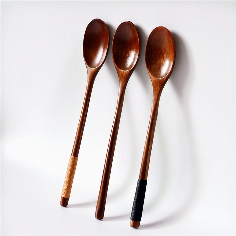 Handmade Wooden Long-Handle Stirring Spoon