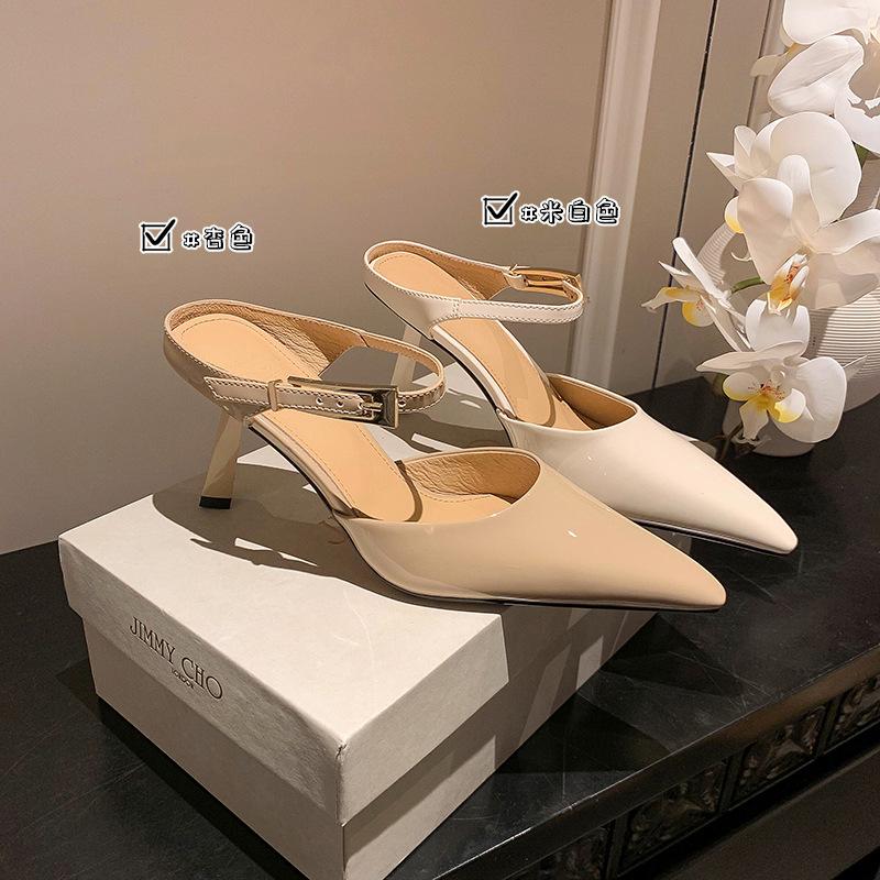 New Products In July~ 2025 Summer High Heels Simple Temperament Pointed Thin Heel Patent Leather Bag Head Women's Shoes
