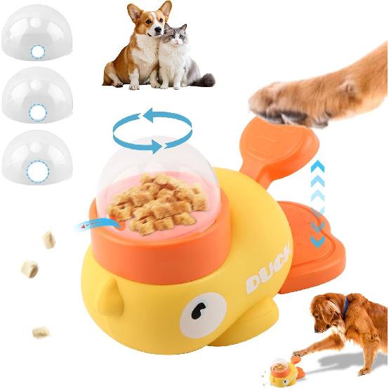 Interactive Dog Puzzle Toys, Cat Puzzle Treat Dispenser Toy,Duck Shape Slow Feeder for Small Medium Dogs Cats Eenrichment Toys,Promotes IQ Training