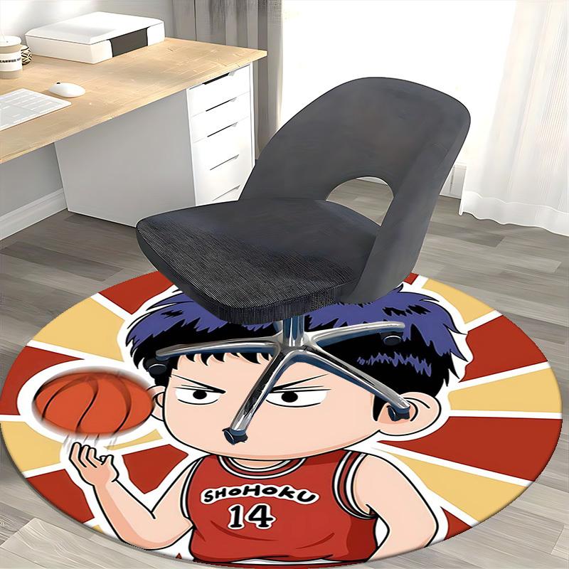 1pc Slam Dunk Anime Design Shohoku 14 Chair Mat - Office Desk Pad, Round Carpet for Home Decor