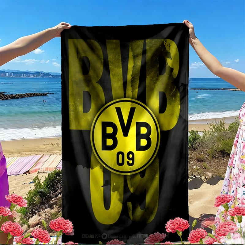 Borussia Dortmund Print Beach Towel, Versatile Lightweight Absorbent Beach Towel for Pool Surf Yoga Bathroom, Perfect Birthday Holiday Gift