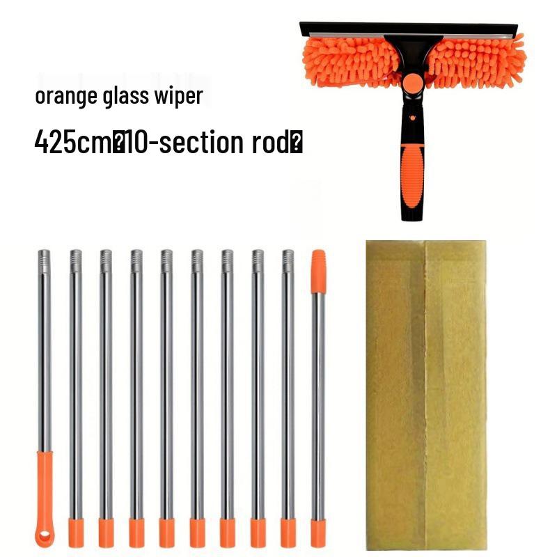 Raclette de fenêtre double face 2 en 1 et brosse à verre pour le nettoyage des immeubles de grande hauteur