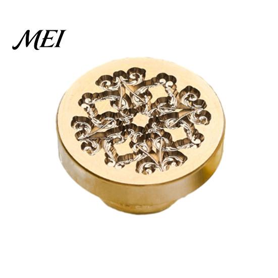 Greeting Card Sealer Wax Seal Stamp, Vintage Plant Pattern Head, Durable Flower Embossing Stamp Copper Head Replacement, for Envelope And Cards