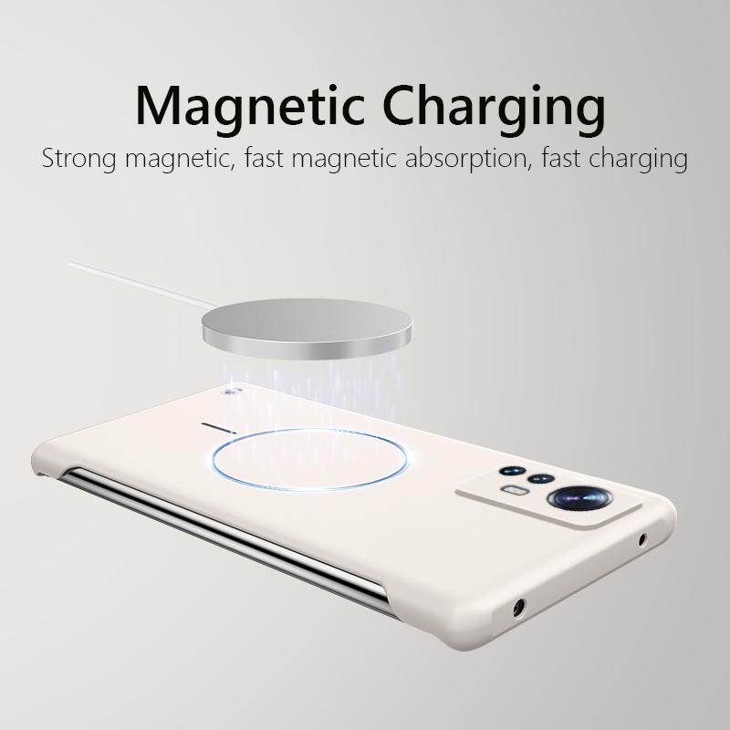 For  Frameless Magnetic Wireless Charging Phone Case For Xiaomi 12 Pro 12X Xiaomi12 Pro G Slim Hard Back Cover