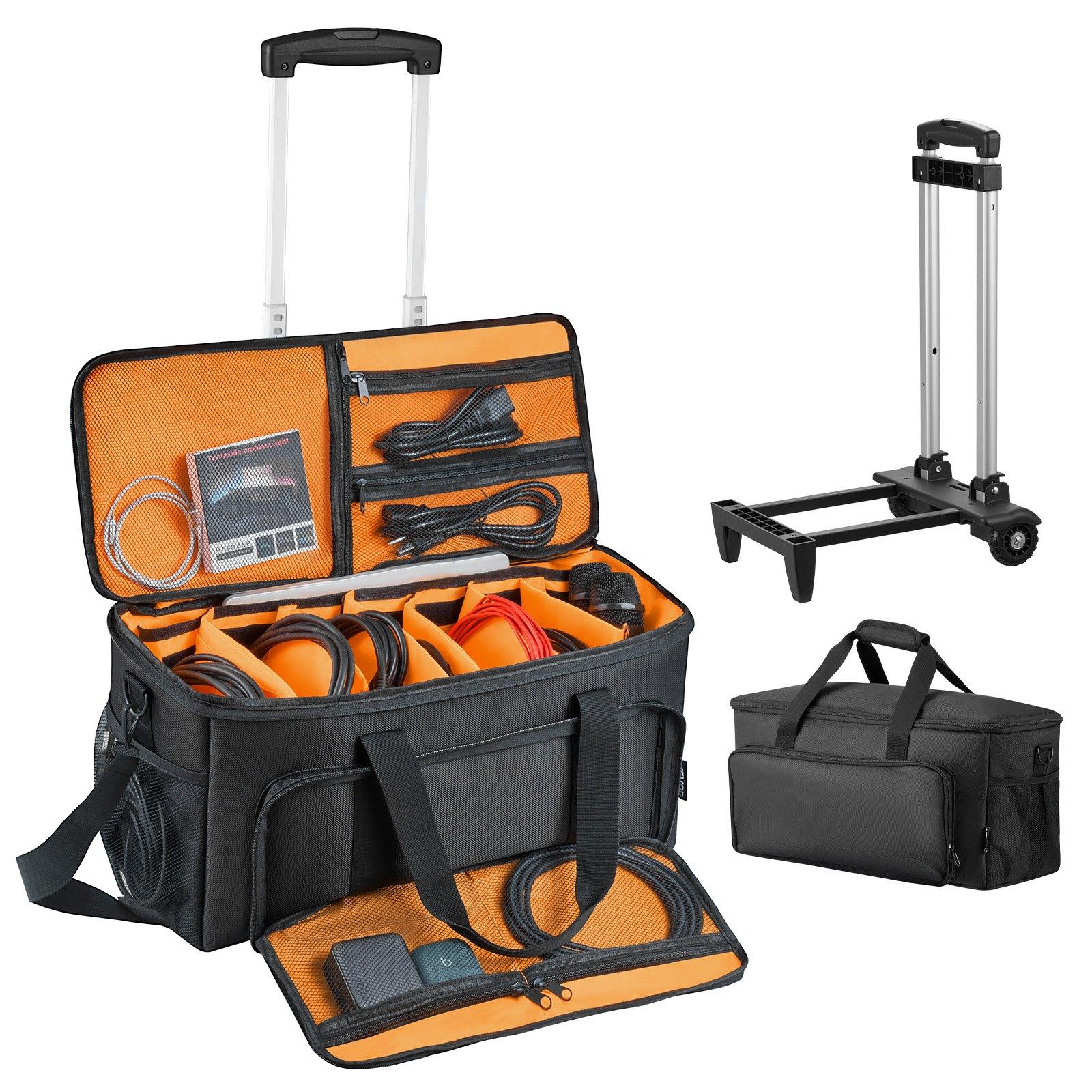 VEVOR Rolling DJ Cable Bag, 1680D