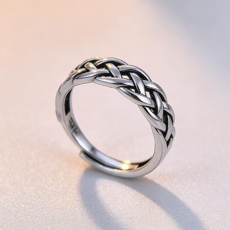 Xiaomi BF CLUB 925 Sterling Rings for Women Simple Geometric Handmade Irregular Retro Chain Ring Allergy For Birthday Gift