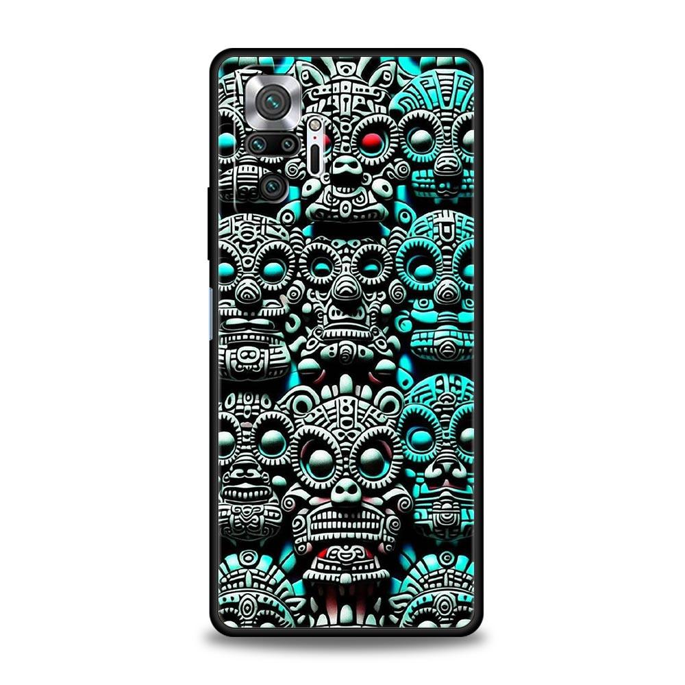 Vintage Totem Painting Phone Case Cover for Redmi 14C 10C Note 15 14 13 12 10 11 K40 Pro Plus 5G Shockproof Soft TPU Shell Bags