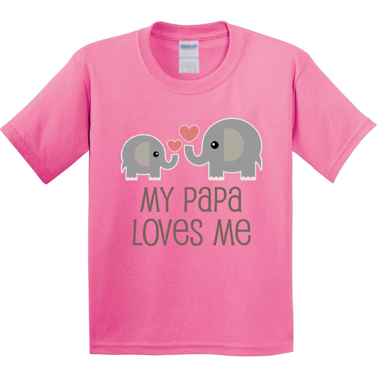 Inktastic My Papa Loves Me Grandchild Youth T-Shirt From Grandpa Elephant Childs 100