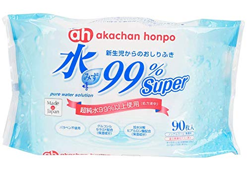 Akachan Honpo voda Super dětské ubrousky 90 listů x 8 balení 99%