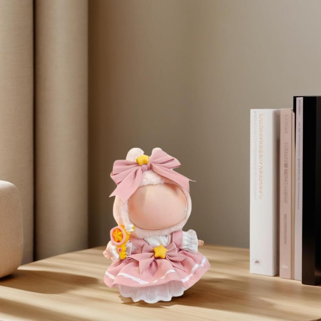 Doll Clothes Compatitable with Labubu 6.7 Inches Cute Doll Dress Up Clothes Doll Accessories for Labubu Plush Doll(NO Doll)