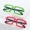 Two Dimensional Flat Lens Ins Square Anti-blue Glasses Frame Personality Trend Glasses
