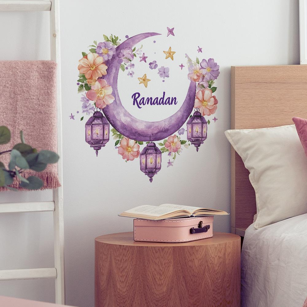 Kreativer Mond Lila Kronleuchter Hängedekorationen Schlafzimmer Wohnzimmer Heimhintergrund Verschönerung Dekoration Wandaufkleber
