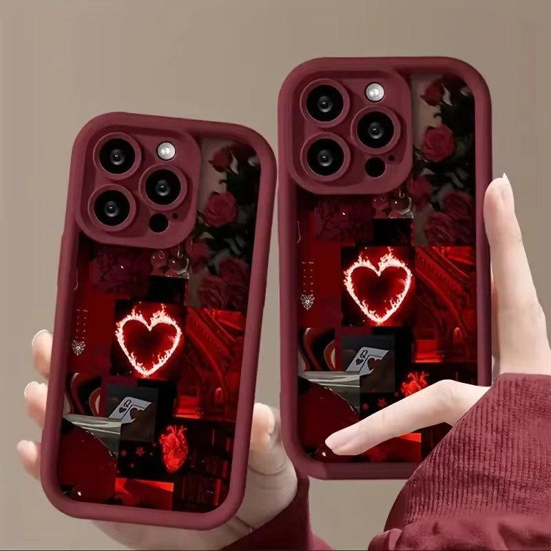 Case For iPhone 16 Cases iPhone 15 Pro Max Case Stylish Red Scenery Case For iPhone 12 14 11 13 Pro Max XS XR 7 8 Plus SE3 Cover