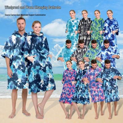 Schnelltrocknendes Batik-Kapuzenbadetuch & Bademantel zum Surfen, Schwimmen & für den Strand
