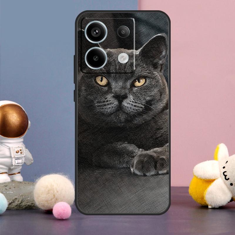 British Shorthair Cat Case For Xiaomi Redmi Note 13 9 10 11 12 14 15 Pro Plus Redmi 15 15C 14C 10C 12C 13C Cover