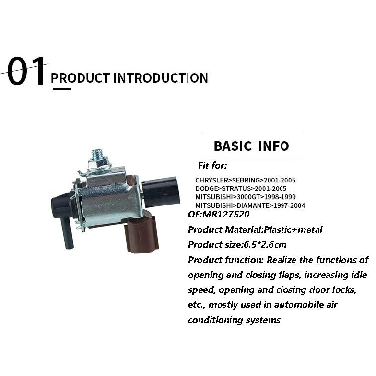 EGR Vacuum Switching Valve Solenoid MR127520 MR299355  for Dodge Chrysler Mitsubishi Sebring Stratus Eclipse Galant Montero