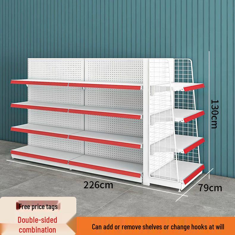 Multi-Layer Island Display Rack for Supermarkets, Convenience Stores, Pharmacies, Stationery, and Snack Shops