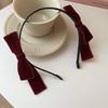 Fashion Flocking Sponge Oval Headband Chinese New Year Red High Cranial Top Pressure Hair Headband Vintage Premium Hair Accessories