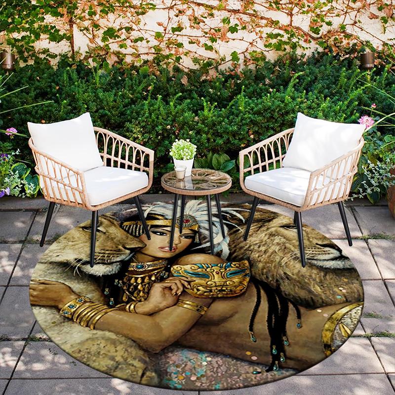 Lion King Pattern Round rug,Carpet Rug for Living Room Bedroom  Playroom ,Non-slip Floor Mat,Holiday Gifts and Birthday Gifts.