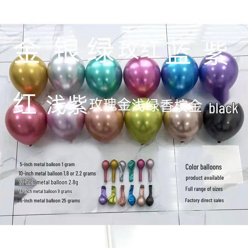 Pearlescent Metal Balloons - 5", 10", 12" for Wedding, Party, Mall Decorations & Anniversaries