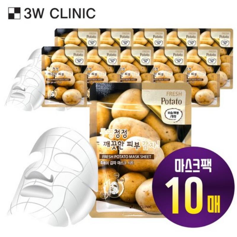 3w Clinic Fresh Potato Mask Sheet 23g*10 Sheets 1Pack