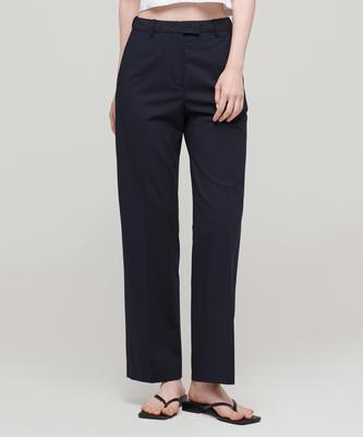 MUSINSA STANDARD WOMAN [Cooltandard] Women'S Straight Hidden Banding Slacks [Navy]