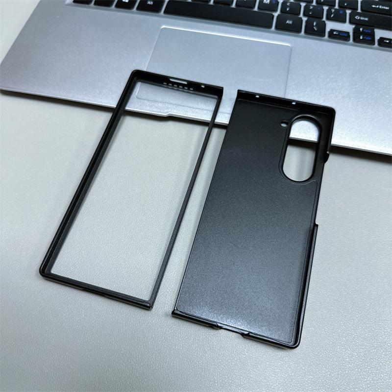 Applicable to Samsung Z Fold7 borderless magnetic folding leather mobile phone case Fold6 carbon fiber anti-drop protective case