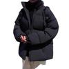 Unisex Solid Color Padded Winter Jacket - Trendy, Warm Loose Fit with Stand Collar.