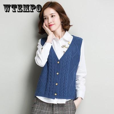 Suéter para mujer, chaleco corto que combina con todo, chaleco de lana con cuello en V, suéter sin mangas, Top para mujer, suéter con temperamento de Color puro