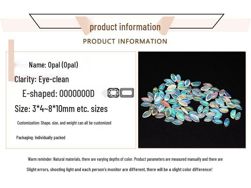 Natural Opal Cabochon Marquise Faceted Opalite Loose Stone with Strong Fire Color for Pendant or Ring Setting