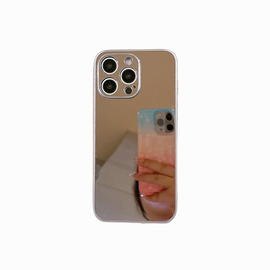 Mirror Surface for IPhone 16 Mobile Phone Case 15pro High-end Electroplating Fine Holes for IPhone13 Two-in-one Protective Case