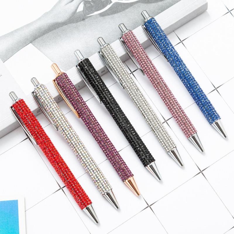 

1 Piece Ballpoint Pen Luxury Rhinestone Cute Wedding Rose Gold Metal Stationery