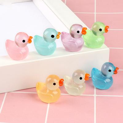 10/20/50 Stück 26,5 x 25 mm Mini Leuchtende Kleine Ente DIY Harz Zubehör Cartoon Schmuck Dekoration Transparent 3D Weiße Ente