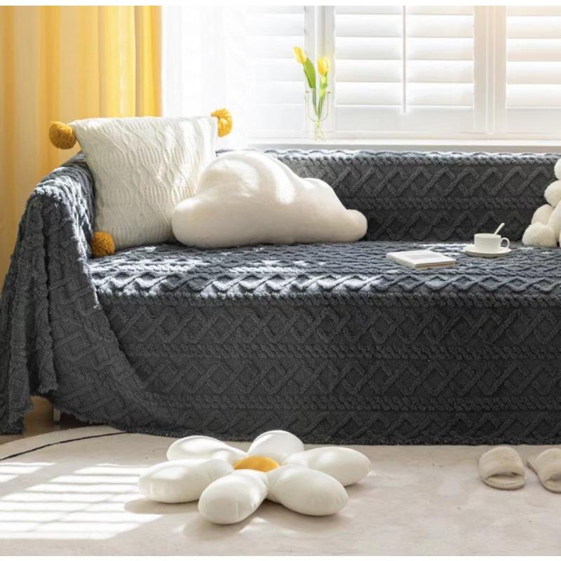 Anti-cat Scratch Plush Sofa Towel All-inclusive Winter Thickened Sofa Cover Simple Modern Sofa Cover Blanket