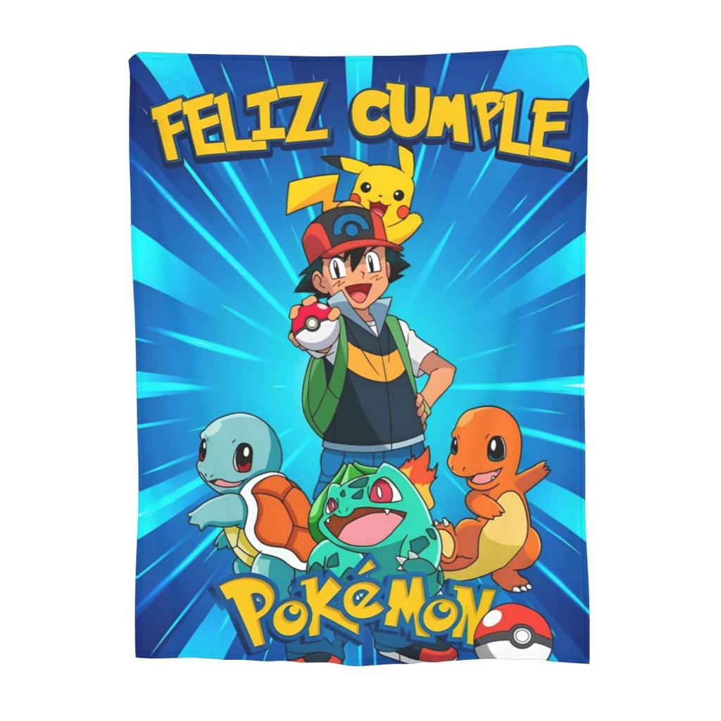 Pokemoned Pikachu Cartoon Fleece Blankets Funny Throw Blankets for Bed Sofa Couch 200x150cm Bedspreads