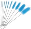 Bottle Cleaning Brushes, 8 Inch Nylon Tube Brush Set, Cleaner for Narrow Neck Bottles Cups with Hook, Set of 10pcs