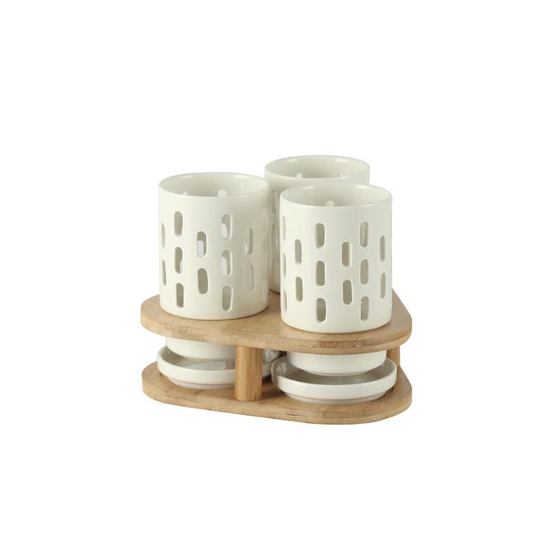 Qianxing Ceramic Chopstick Holder with Drainer Set