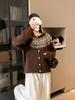 2025 Retro Nordic Fair Isle Loose Knit Cardigan Sweater for Women