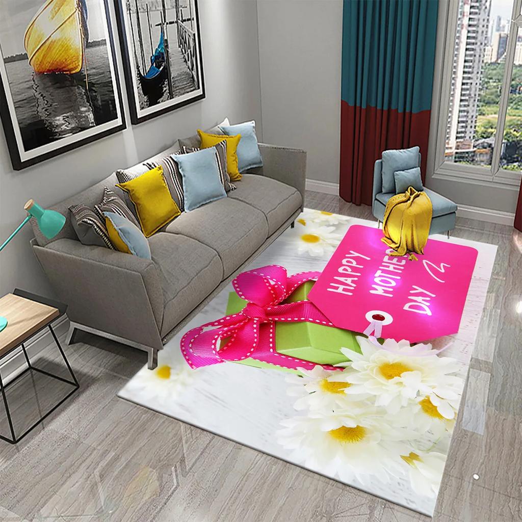 Muttertagsteppich für Küche Badezimmer Eingang Rutschfester Teppich Wohnzimmer Schlafzimmer Dekor Teppich Muttertagsgeschenk Festgeschenke