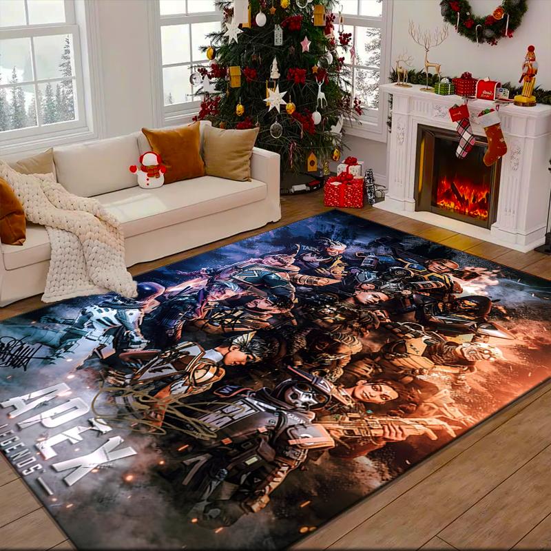 1PC Red Black Apex Rug Game Carpet, Floor Mat for Bedroom Living Room Entryway Rug, Home Decor Idea Gift for Christmas birthday