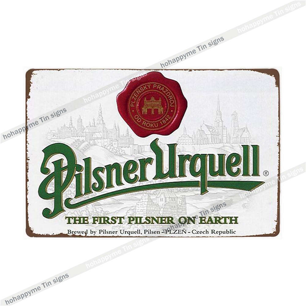 Pilsner Urquell Metal Wall Art Poster Belgium Beer Sign Vintage Bar Man Cave Club Tin Painting Decor Plaque Decoration 20x30cm