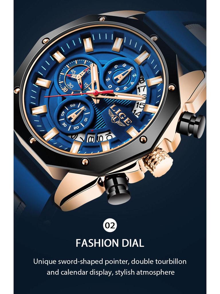 Men's Fashionable Multifunctional Luminous Waterproof Quartz Sports Watch