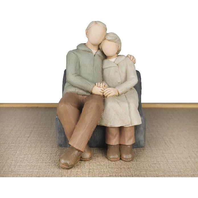 Couple Anniversary Sculpted Hand-Painted Figure Gifts Husband and Wife Wedding Figurine Gift, Happy 10th - 80th Anniversary Statue for Him and Her