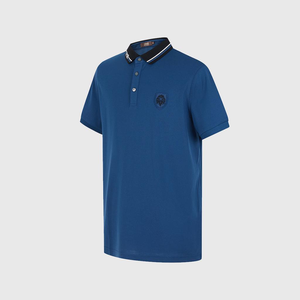 Embroidered Badge Collar Contrasting Color - Spring/Summer Fashion Versatile Men's Lapel Short Sleeved Polo Shirt