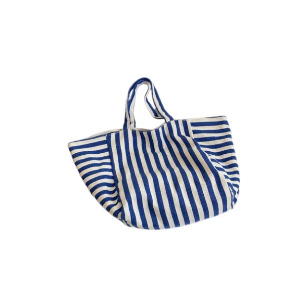 Shopping Bag Cloth Shoulder Bag Shoulder Pouch Tote Bag Simple Fashion Stripe Underarm Bag  Girls