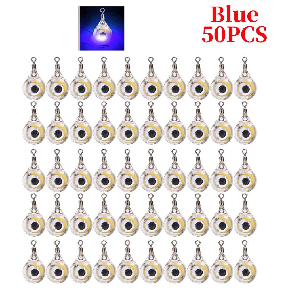 LED Attracting Fish Light Mini Deep Drop Underwater Eye Shape Fishing Squid Fishing Bait Luminous Lure for Attracting Fish